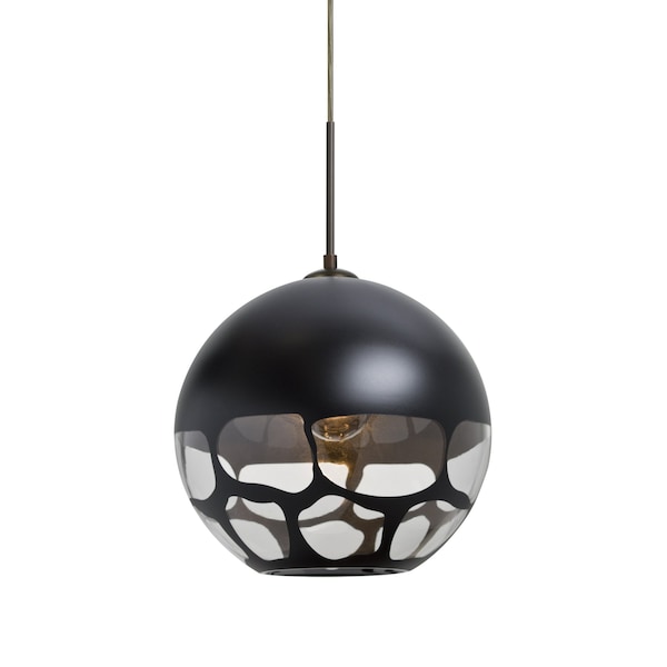 Besa Lighting Rocky Cord Pendant, Black, Bronze Finish, 1x60W Incandescent 1JT-ROCKYBK-BR - main